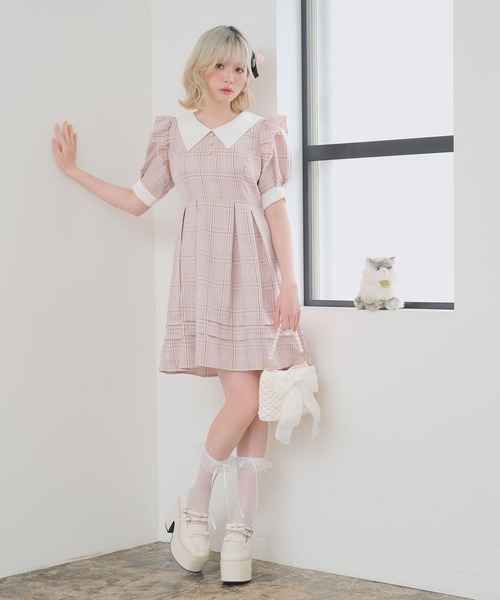 「DearMyLoveRose」 半袖ワンピース MEDIUM グレー系その他 レディース_画像2
