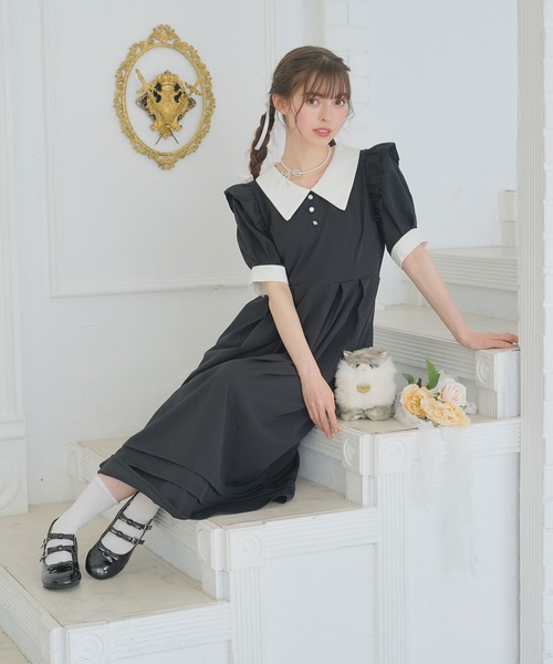 「DearMyLoveRose」 半袖ワンピース MEDIUM グレー系その他 レディース_画像3
