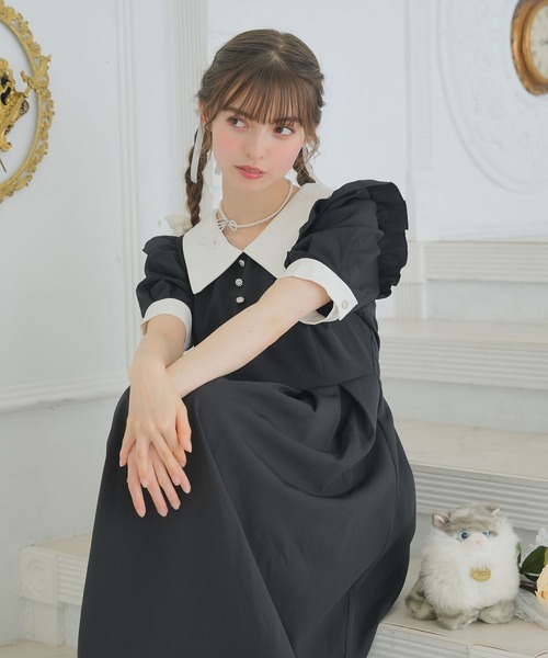 「DearMyLoveRose」 半袖ワンピース MEDIUM グレー系その他 レディース_画像4