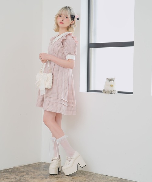 「DearMyLoveRose」 半袖ワンピース MEDIUM グレー系その他 レディース_画像6