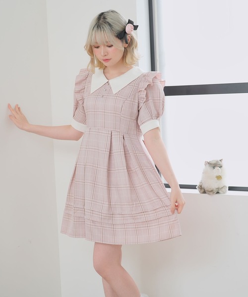 「DearMyLoveRose」 半袖ワンピース MEDIUM グレー系その他 レディース_画像9