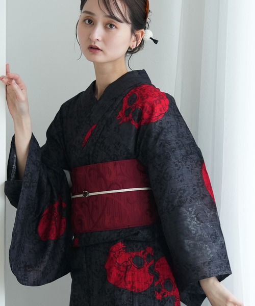 定価16900円以上　新品未使用　タグ付き　ウタタネ　utatane 浴衣 utatane 浴衣 浴衣3点セット 誉田屋源兵衛 化性野 黒赤黒茶 日本製浴衣