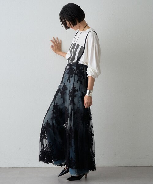 Whim Gazette（ウィム ガゼット） ロング スカート レーシーフレア