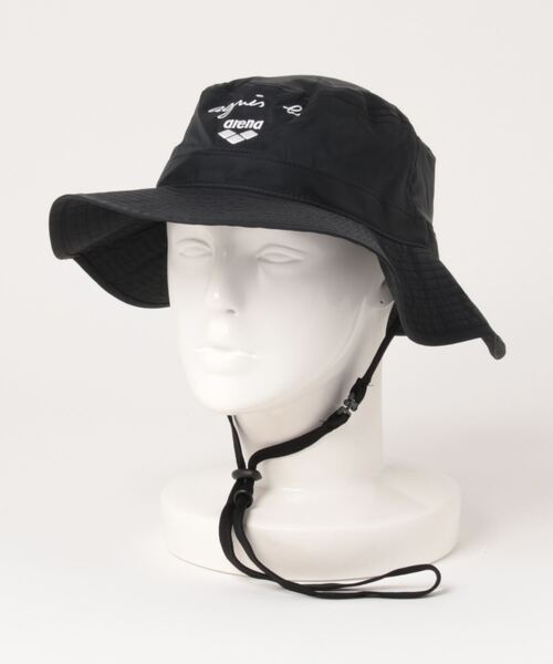 agnes b. × arena 限定コラボサファリハット新品 agnes b.（アニエスベー） ハット「arenaコラボ」 FREE ブラック