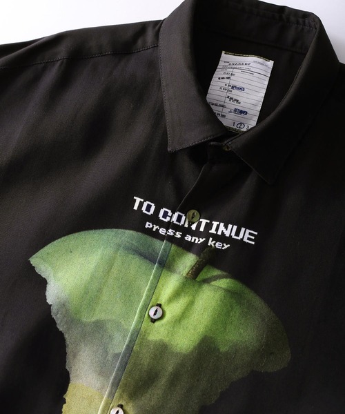 BIAS CHECK BIG SHIRTS SHAREEF  最終価格 SHAREEF（シャリーフ） シャツ GREEN APPLE” BIG SHIRTS メンズ