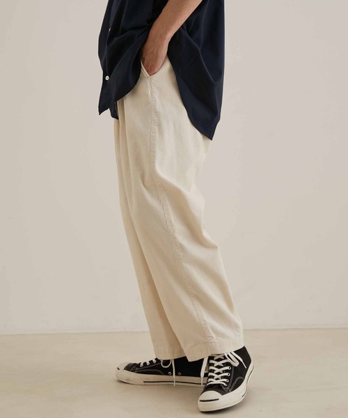 ADAM ET ROPE' ワイドルーズパンツ ADAM ET ROPE'（アダムエロペ） パンツ コーデュロイ ルーズ ワイド
