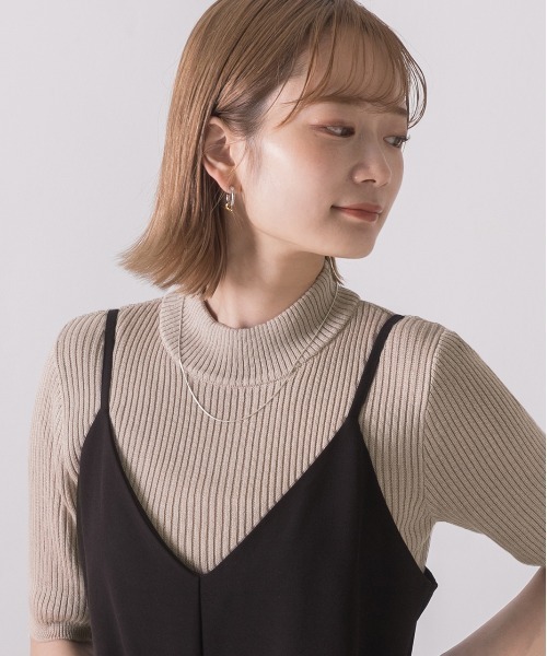 ANAYI ベージュ リブニット 五分袖 38 ANAYI ベージュ リブニット 五分袖 38 - メルカリ