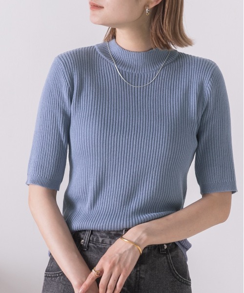 ANAYI ベージュ リブニット 五分袖 38 ANAYI ベージュ リブニット 五分袖 38 - メルカリ