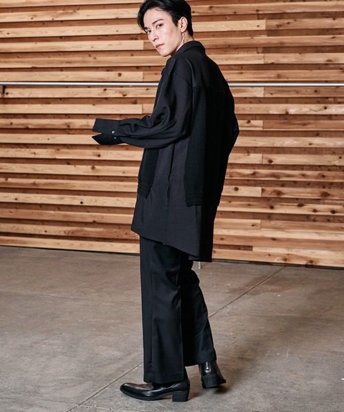 NO ID.（ノーアイディー） シャツ 「NO ID.」Docking Knit Shirt