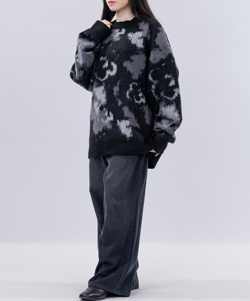 たまにゃ様パネル　ワン I ❤️ Mamセーター Naive magic（ナイーブマジック） セーター ニット 「a」モヘアライク