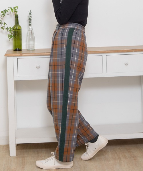 POU DOU DOU（プードゥドゥ） パンツ タータンチェックサイドライン