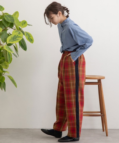 POU DOU DOU（プードゥドゥ） パンツ タータンチェックサイドライン