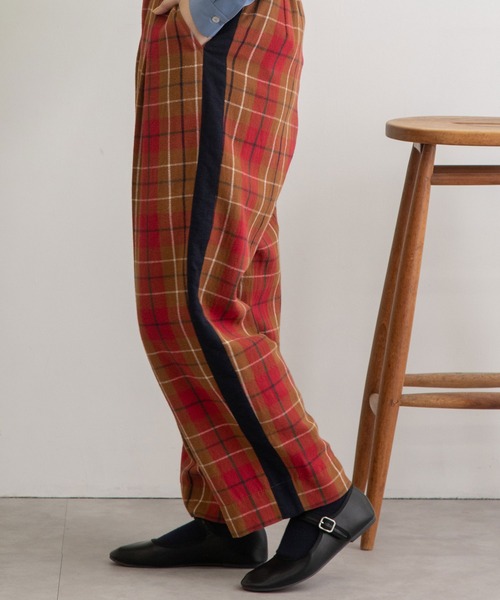 POU DOU DOU（プードゥドゥ） パンツ タータンチェックサイドライン