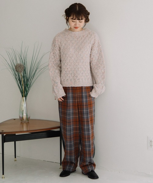 POU DOU DOU（プードゥドゥ） パンツ タータンチェックサイドライン