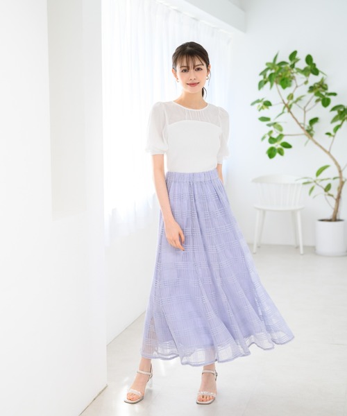 MISCH MASCH スカート 2024春夏新作チェックレーススカート