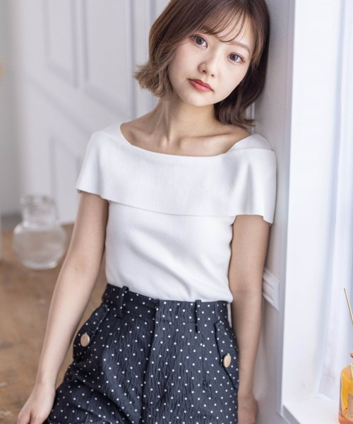 【着心地抜群!!大人のお洒落☆】CHANEL トップス clear ニット セーター オフショルデザインニットトップス「着