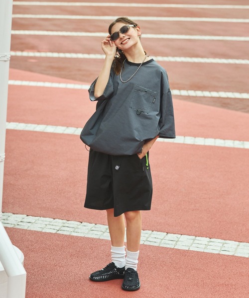 【新品未使用】ヤドン 接触冷感プリント Tシャツ&ショーパンセット& ヘアバンド 接触冷感ポケット付プリントカットソーパンツ（選べる2レングス
