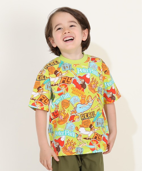 Disney（ディズニー） tシャツ 親子お揃い ステッカー風総柄 Tシャツ