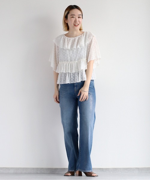 cepo ブラウス シャツ 「2way」フラワードビーフリルブラウス 