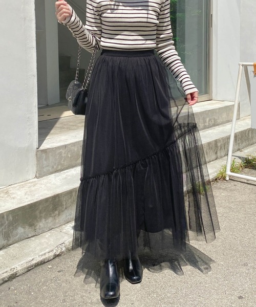 INGNI（イング） スカート チュールティアードスカート : ZOZOTOWN