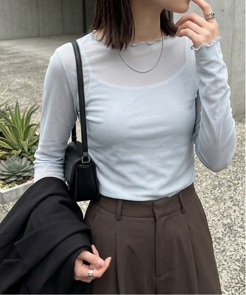 tシャツ 長袖チュールシアートップス レディース : ZOZOTOWN Yahoo!店