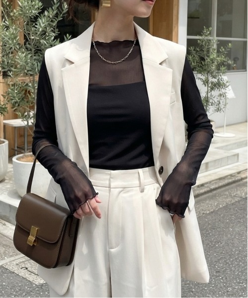 tシャツ 長袖チュールシアートップス レディース : ZOZOTOWN Yahoo!店