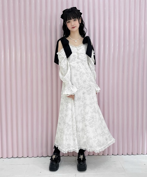 ROJITA（ロジータ） ワンピース 肩リボン花柄ロングワンピース