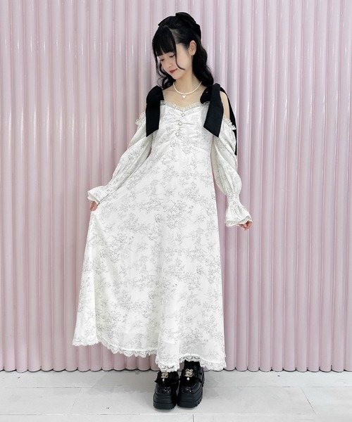 ROJITA（ロジータ） ワンピース 肩リボン花柄ロングワンピース