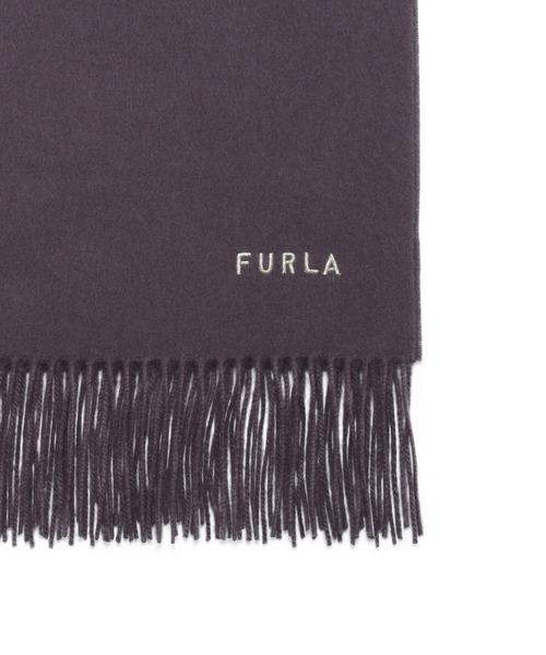 新品 FURLAフルラ 洗える ウール マフラー大判ストール 洗える】FURLA ウール100%超大判ブロックチェックストールマフラー／幅