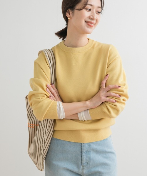 ニット 「UR TECH 200日ニット」スウェットライクプルオーバー  