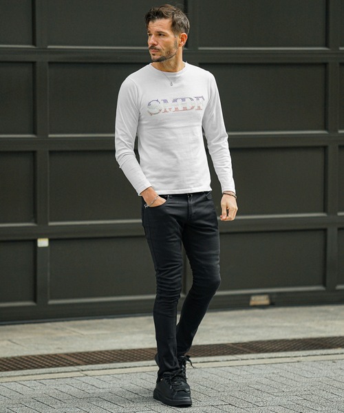 SOMEDIFF（サムディフ） tシャツ 「SOMEDIFF」フロントラインストーン