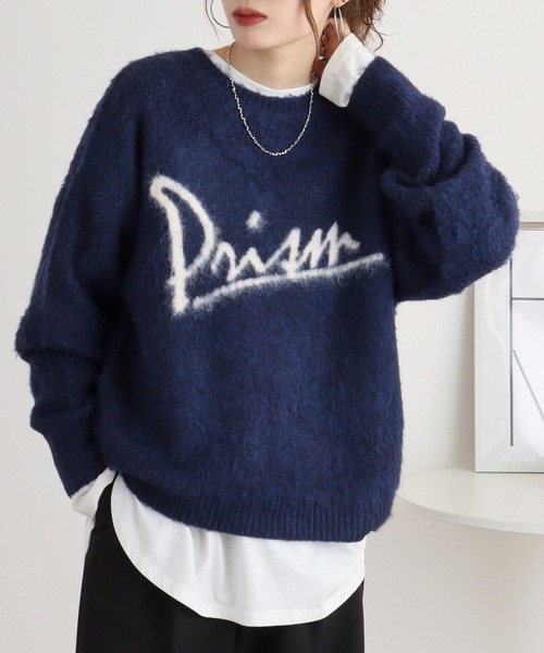 ニット セーター Eglantine シャギーロゴニット レディース