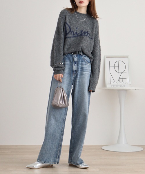 ニット セーター Eglantine シャギーロゴニット レディース EGLANTINE ニット セーター Eglantine シャギーロゴニット