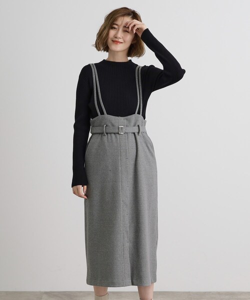 grove（グローブ） スカート 起毛ジャージーナローストラップ付き