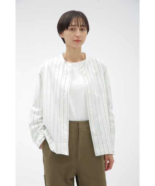 ブラウス シャツ WORKWEAR STRIPE COTTON SHIRTIN レディース