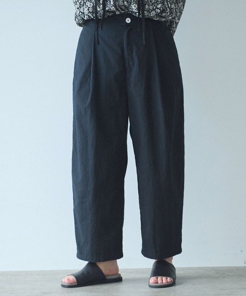 yuni パンツ 高密度コットンリネン バックゴムパンツ レディース