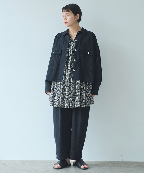 yuni パンツ 高密度コットンリネン バックゴムパンツ レディース