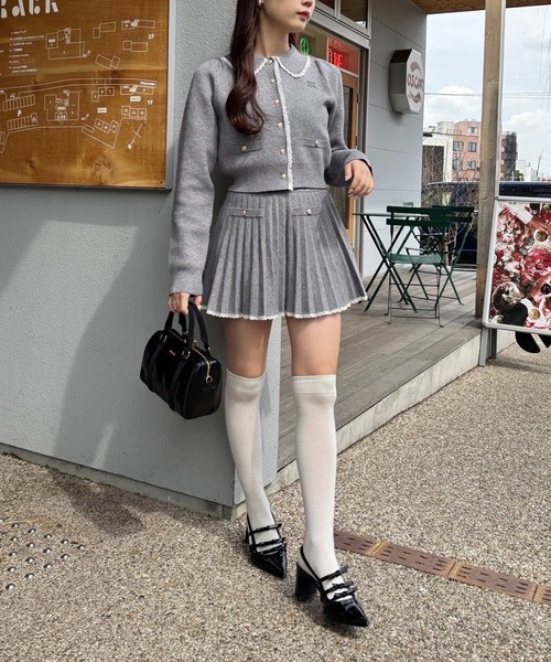 NICE CLAUP ポロニットミニワンピース ポロ衿ニットミニワンピ | レディースファッション通販のワン