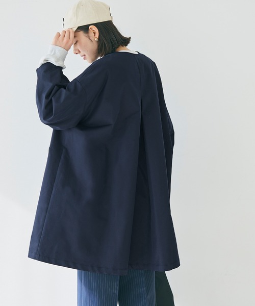 新品未使用　 ジャスグリッティー　ノーカラーAラインコート　ブラック JUSGLITTY（ジャスグリッティー）｜ダウンジャケット/コート一覧
