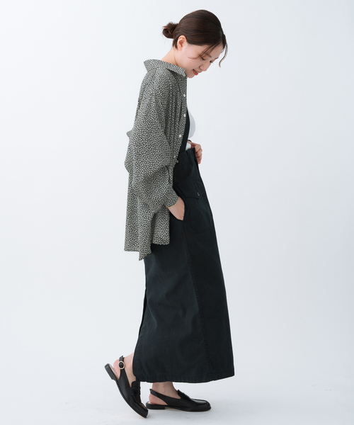 IENA ブラウス シャツ BLACK フラワーシャツ レディース