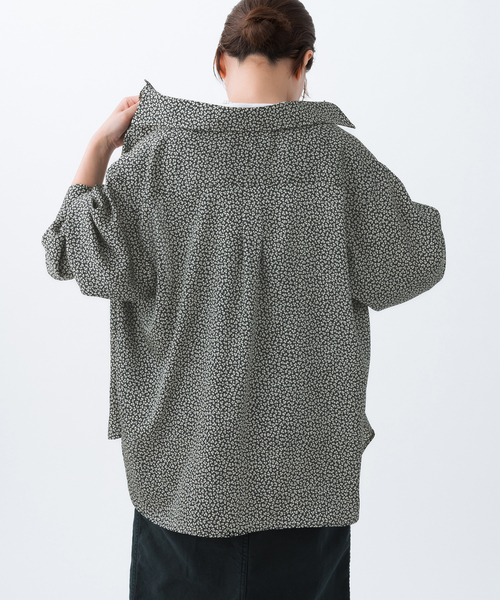 美品【IENA イエナ】BLACK フラワーシャツ レディース長袖ブラウス IENA ブラウス シャツ BLACK フラワーシャツ レディース