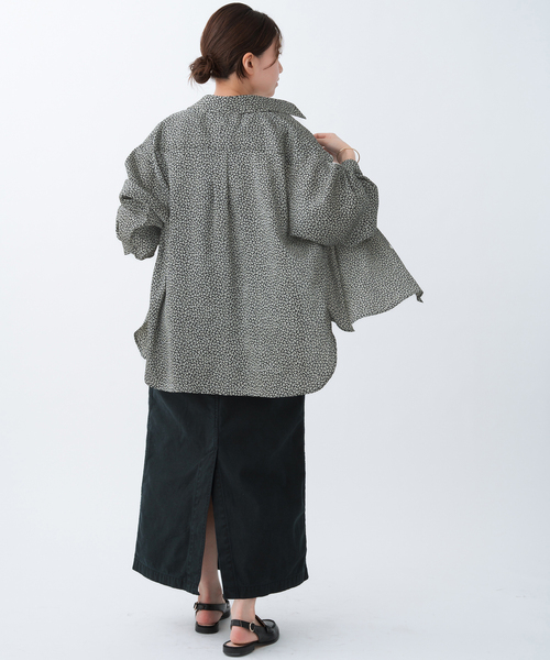 美品【IENA イエナ】BLACK フラワーシャツ レディース長袖ブラウス IENA ブラウス シャツ BLACK フラワーシャツ レディース