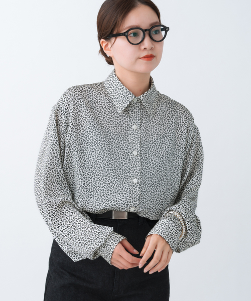 イエナ　長袖ブラウス　ブラック　美品 IENA ブラウス シャツ BLACK フラワーシャツ レディース