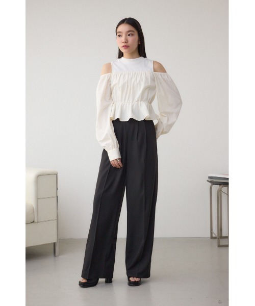 AZUL BY MOUSSY スラックス パンツ フロントタックイージー