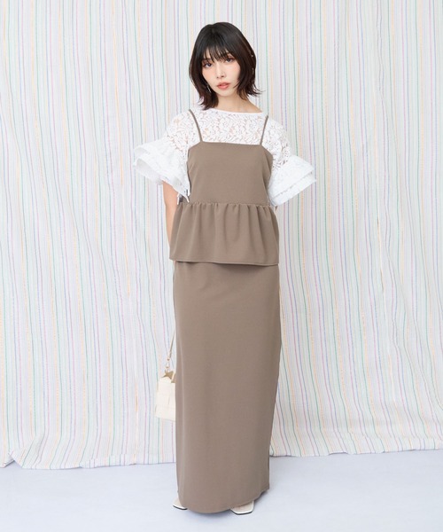 JUSGLITTY ペプラムキャミワンピース JUSGLITTYペプラムキャミジャンスカ ジャスグリッティー - メルカリ