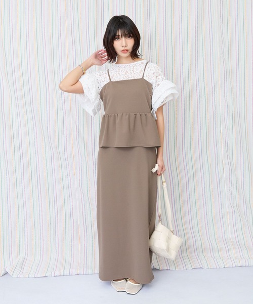 JETSET SOLO PLUS ワンピース 「FONT LAB」カットジョーゼットペプラム