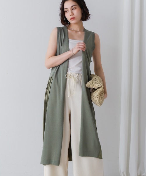 ベスト ジレ バックプリーツジレ レディース