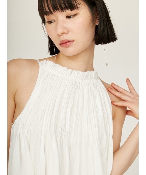 emmi ワッシャーフレアーワンピース ホワイト　ワンピース　0サイズ emmi ワンピース ワッシャーフレアーワンピース : ZOZOTOWN