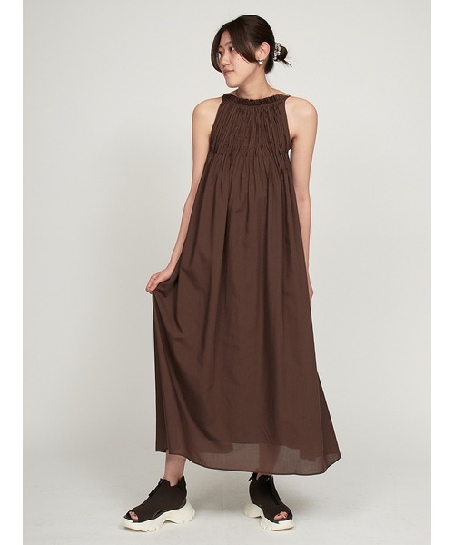 emmi ワンピース エミ emmi ギャザーフォルムワンピース （BLK） -ファッション
