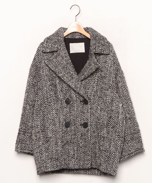 ESTNATION エストネーション 肉厚バーズアイ ツイード チェスターコート ESTNATION（エストネーション） チェスターコート 36 グレー